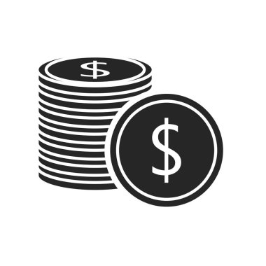 Beyaz arka plan üzerinde para düz simgesi