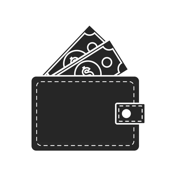 Wallet Flat Icon White Background — Stock Vector