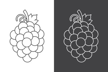 Beyaz ve gri arka plan üzerinde üzüm işareti simgesi