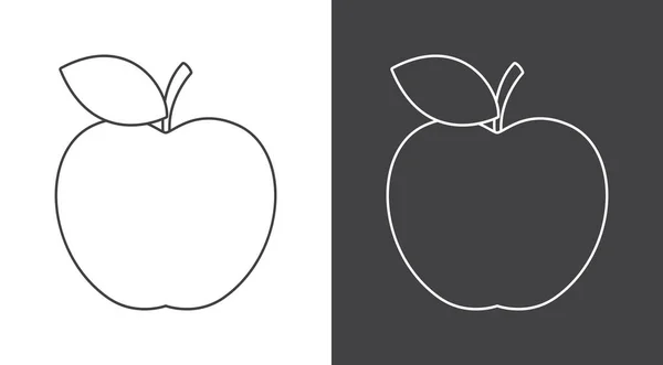 Icona Del Segno Apple Sfondo Bianco Grigio — Vettoriale Stock
