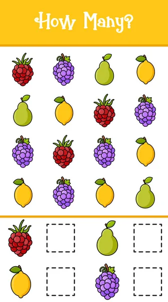 Compter Combien Fruits — Image vectorielle