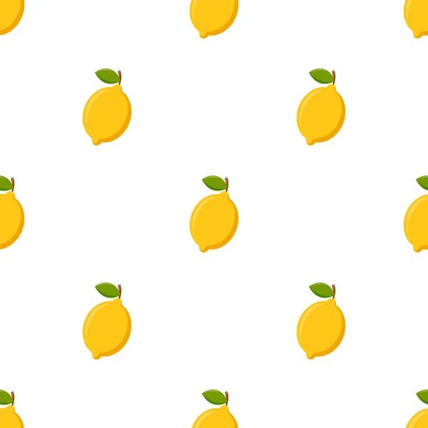 Seamless pattern with lemon on white background — Stock Vector