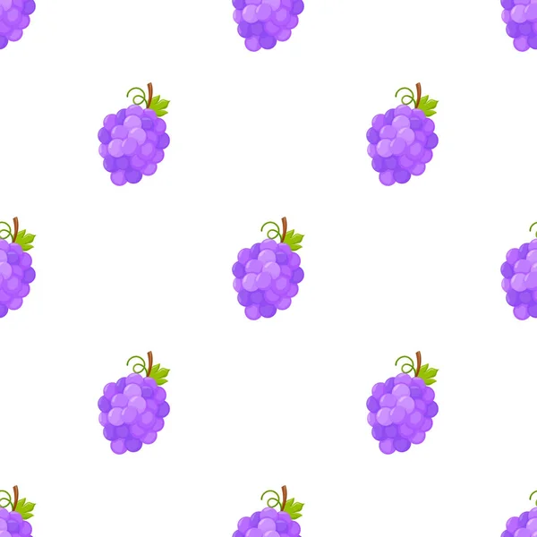 Seamless pattern with grape on white background — Stock Vector