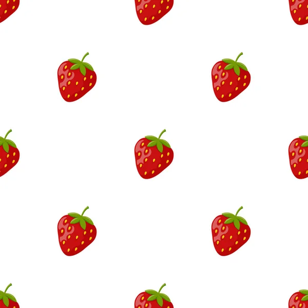 Seamless pattern with strawberry on white background — Stock Vector
