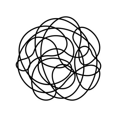 Beyaz arka plan üzerinde izole kaotik hattı