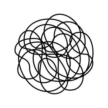 Beyaz arka plan üzerinde izole kaotik hattı