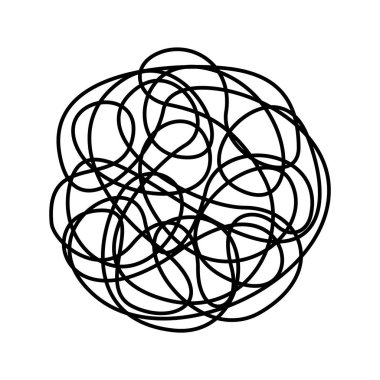 Beyaz arka plan üzerinde izole kaotik hattı