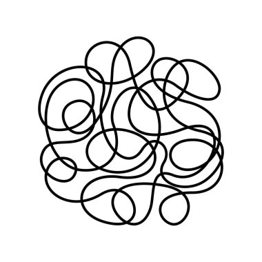 Beyaz arka plan üzerinde izole kaotik hattı