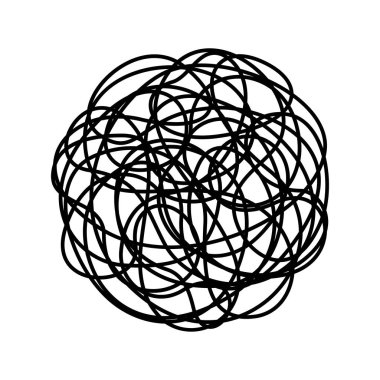 Beyaz arka plan üzerinde izole kaotik hattı