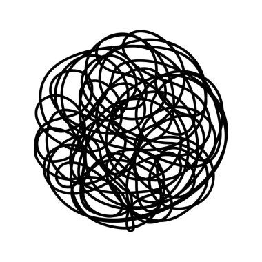 Beyaz arka plan üzerinde izole kaotik hattı