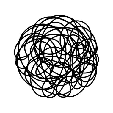 Beyaz arka plan üzerinde izole kaotik hattı