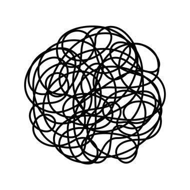 Beyaz arka plan üzerinde izole kaotik hattı