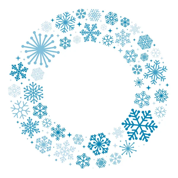 Couronne de flocon de neige sur fond blanc — Image vectorielle
