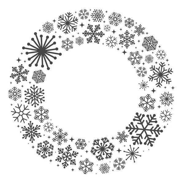 Couronne de flocon de neige sur fond blanc — Image vectorielle