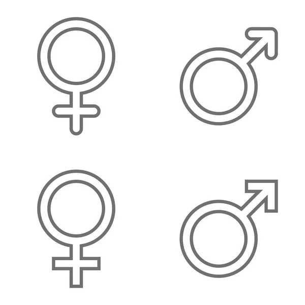 Satz männlicher und weiblicher Liniensymbole — Stockvektor