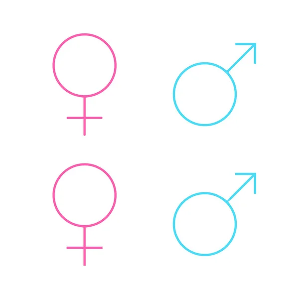 Satz männlicher und weiblicher Liniensymbole — Stockvektor