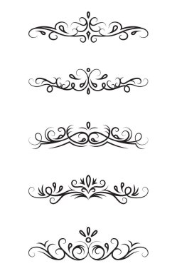 Beyaz arka plan üzerinde dekoratif süs öğeleri kümesi