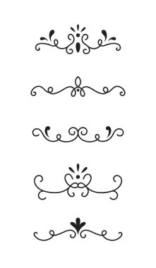 Beyaz arka plan üzerinde dekoratif süs öğeleri kümesi