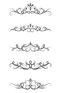 Beyaz arka plan üzerinde dekoratif süs öğeleri kümesi