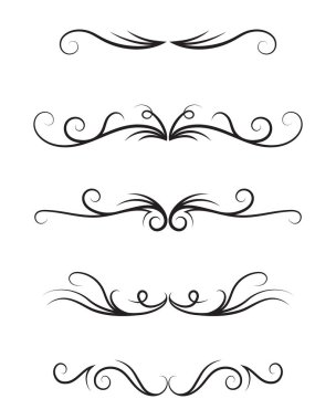 Beyaz arka plan üzerinde dekoratif süs öğeleri kümesi