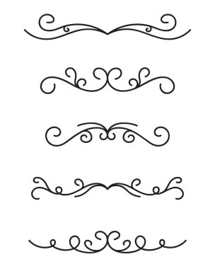 Beyaz arka plan üzerinde dekoratif süs öğeleri kümesi