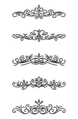 Beyaz arka plan üzerinde dekoratif süs öğeleri kümesi