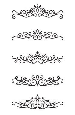 Beyaz arka plan üzerinde dekoratif süs öğeleri kümesi