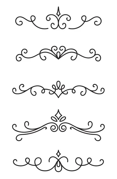 Zestaw ozdobnych elementów dekoracyjnych na białym tle — Wektor stockowy