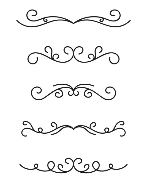 Conjunto de elementos decorativos ornamentales sobre fondo blanco — Vector de stock