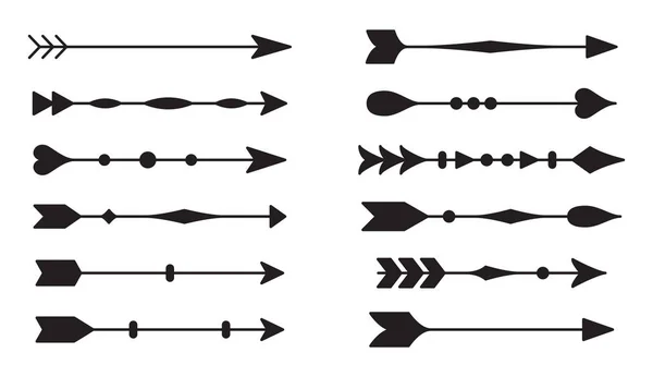 Ensemble de flèches ethniques sur fond blanc — Image vectorielle