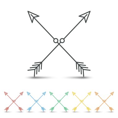 Beyaz arka plan üzerinde düz tasarım çapraz ok simgesi ayarla