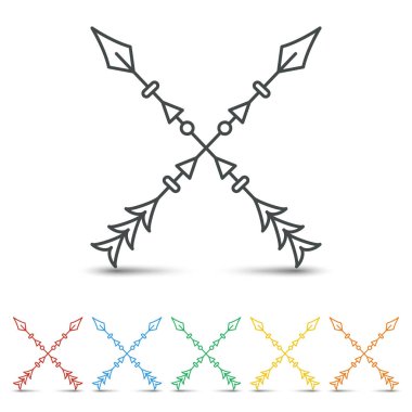 Beyaz arka plan üzerinde düz tasarım çapraz ok simgesi ayarla