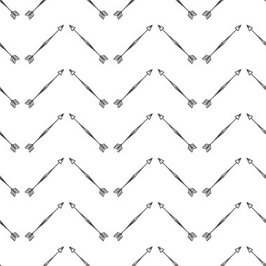 Zig zag okları Dikişsiz desen beyaz arka plan üzerinde