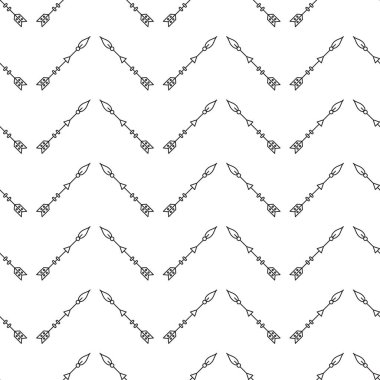 Zig zag okları Dikişsiz desen beyaz arka plan üzerinde