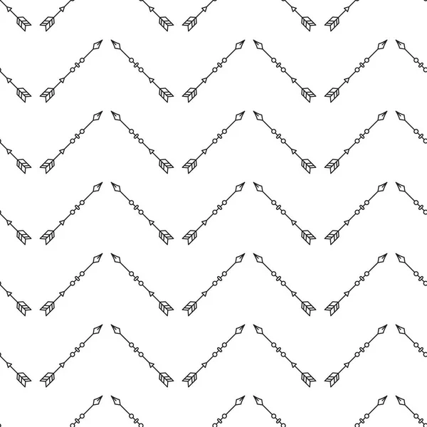 Zick-Zack-Pfeile nahtloses Muster auf weißem Hintergrund — Stockvektor