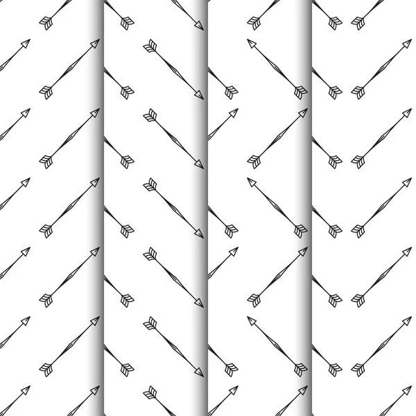 Set di frecce modello senza soluzione di continuità su sfondo bianco — Vettoriale Stock