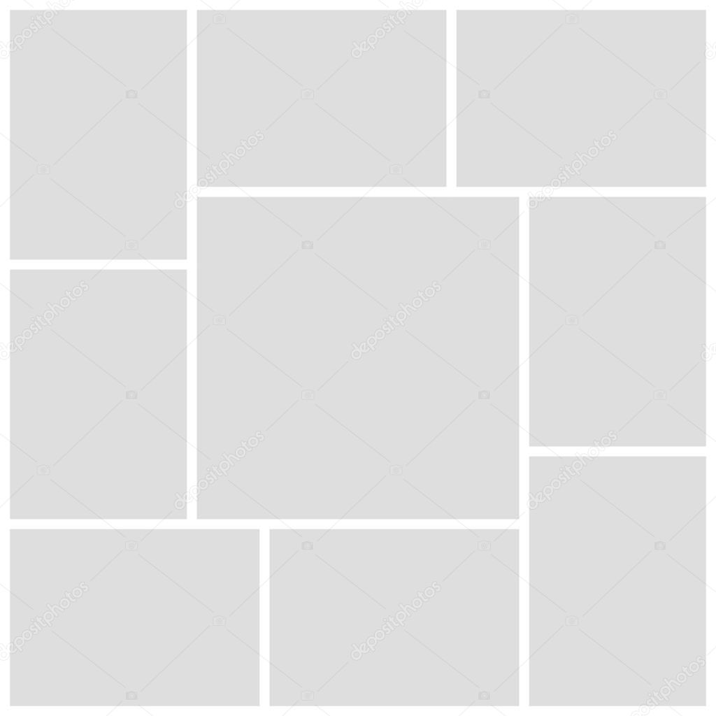 Gray mood board template on white background