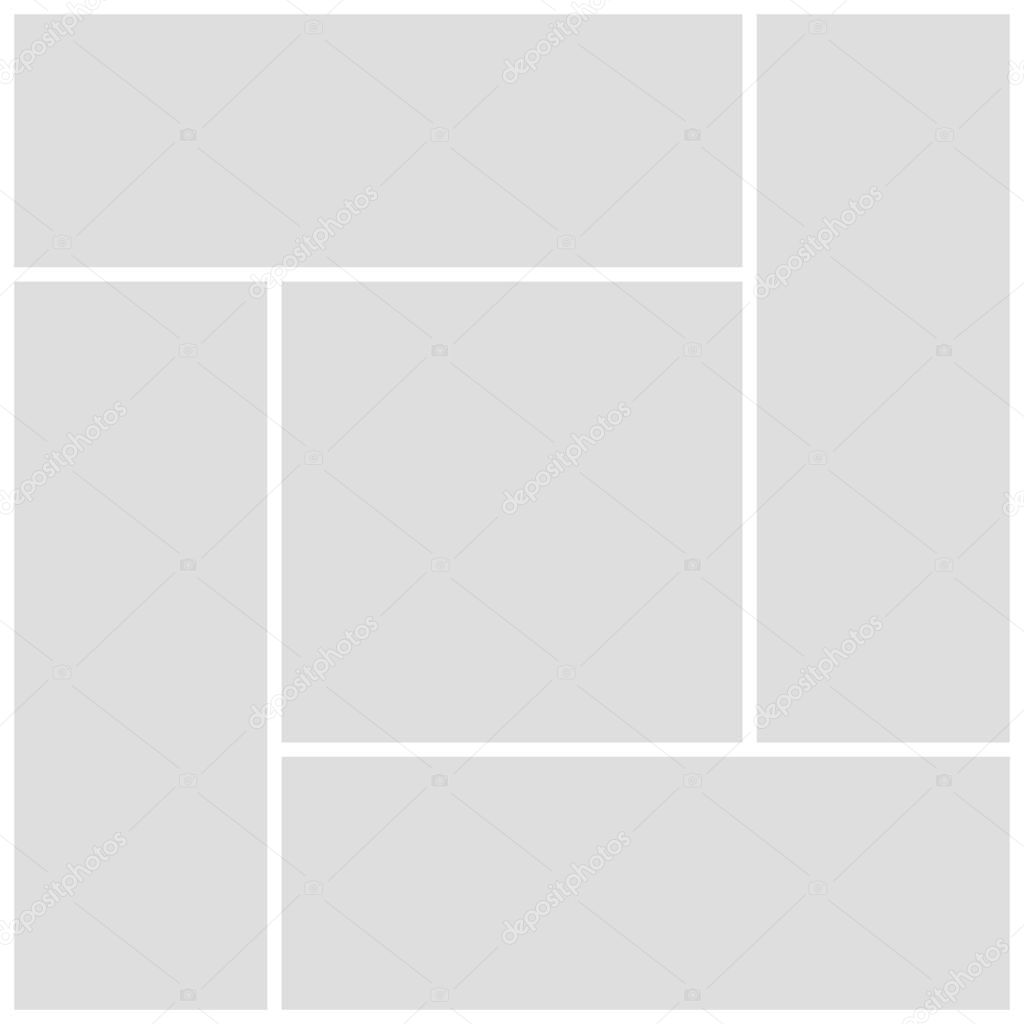 Gray mood board template on white background