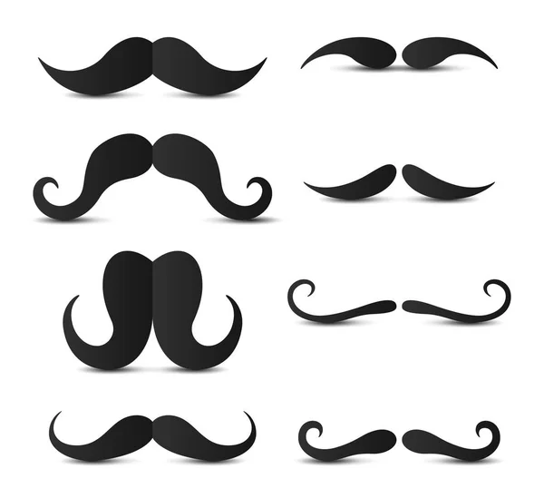 Set de bigote hipster sobre fondo blanco — Archivo Imágenes Vectoriales