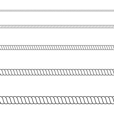 Sorunsuz bir beyaz arka planda siyah ip imkanı