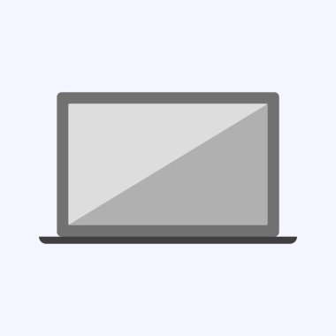 Mavi arka planda dizüstü bilgisayar veya dizüstü bilgisayar ön görünümü