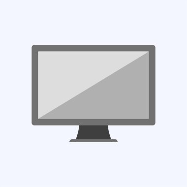 Mavi arka planda yalıtılmış bilgisayar ekran ön görünümü