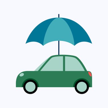 Araba konsepti, araba koruma, iş konsepti vektör illüstrasyon