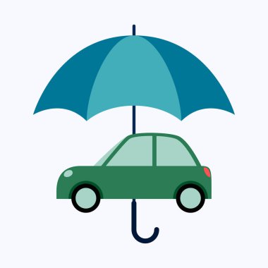 Araba konsepti, araba koruma, iş konsepti vektör illüstrasyon