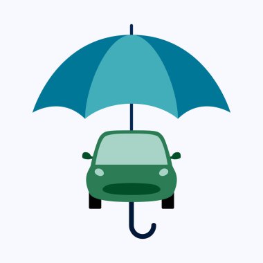 Araba konsepti, araba koruma, iş konsepti vektör illüstrasyon