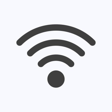Beyaz arkaplanda Wifi teknolojisi simgesi, özgür internet bölgesi