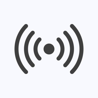 Beyaz arkaplanda Wifi teknolojisi simgesi, özgür internet bölgesi