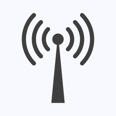 Beyaz arkaplanda Wifi teknolojisi simgesi, özgür internet bölgesi