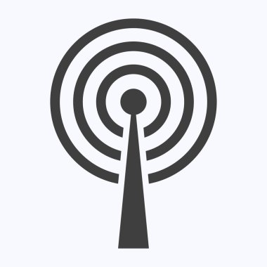 Beyaz arkaplanda Wifi teknolojisi simgesi, özgür internet bölgesi