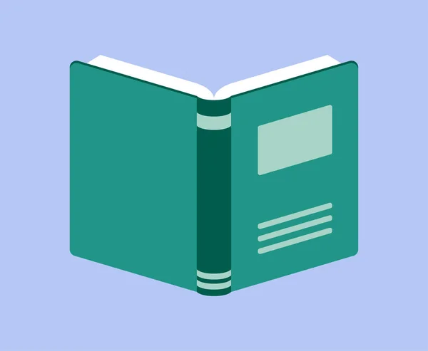 Libro de diseño plano estilo sobre fondo azul, ilustración vector de la educación — Vector de stock